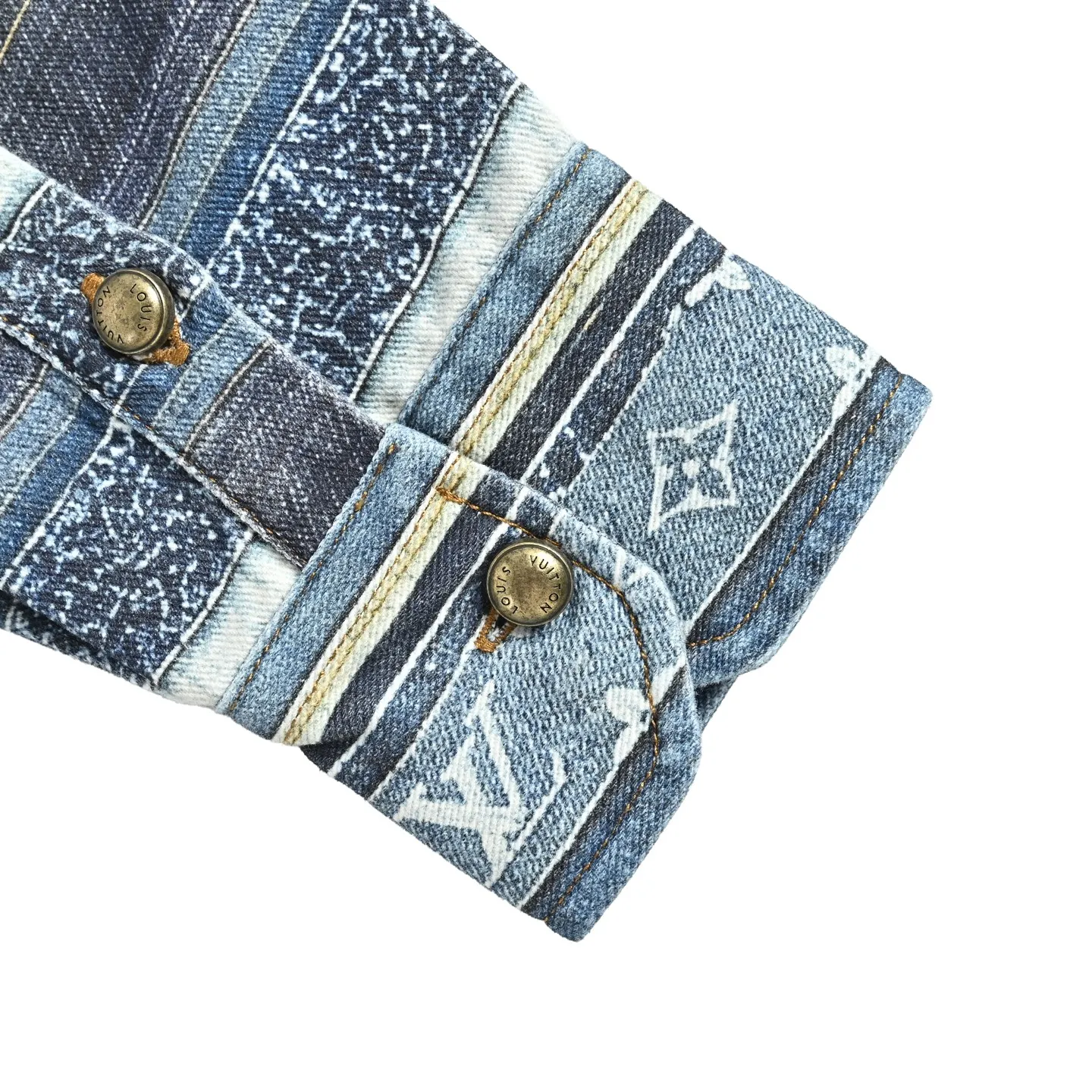 Louis Vuitton/Louis Vuitton jacquard striped denim shirt